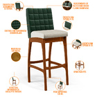 Kit 06 Banquetas Altas Sala De Jantar Fixa Mila L02 Facto Ver