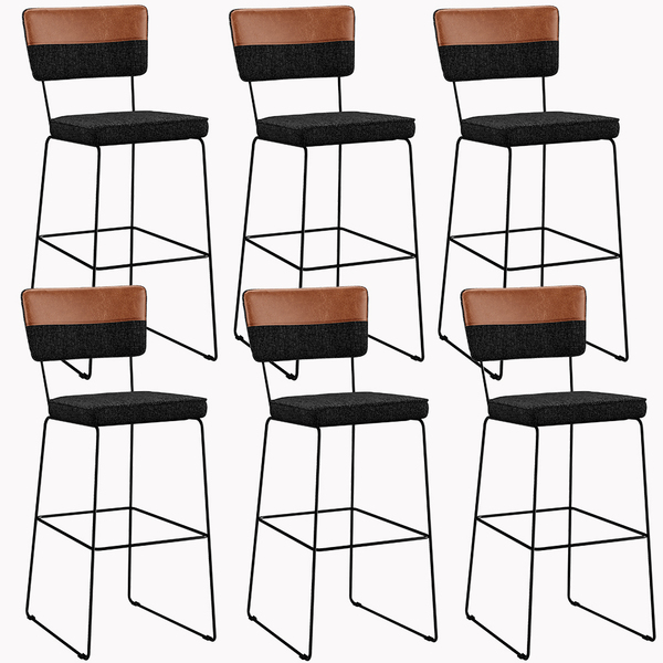 Kit 06 Banquetas Altas Sala Jantar Allana L02 Faixa Couríssim
