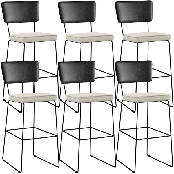 Kit 06 Banquetas Altas Sala Jantar Fixa Allana L02 Couríssimo