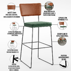 Kit 06 Banquetas Altas Sala Jantar Fixa Allana L02 Couríssimo