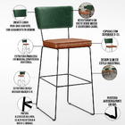 Kit 06 Banquetas Altas Sala Jantar Fixa Allana L02 Facto Verd
