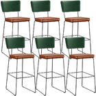 Kit 06 Banquetas Altas Sala Jantar Fixa Allana L02 Facto Verd