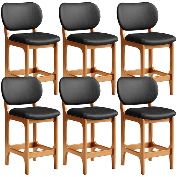 Kit 06 Banquetas Baixa Bar Cozinha E Sala De Jantar Fixa Bett