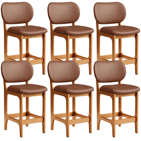 Kit 06 Banquetas Baixa Bar Cozinha E Sala De Jantar Fixa Bett