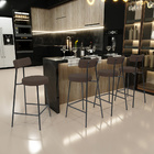 Kit 06 Banquetas Baixa Bar Cozinha Sala De Jantar Em Aço Milã