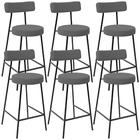 Kit 06 Banquetas Baixa Bar Cozinha Sala De Jantar Em Aço Milã