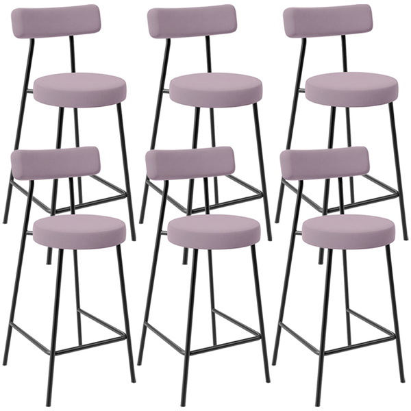 Kit 06 Banquetas Baixa Bar Cozinha Sala De Jantar Em Aço Milã