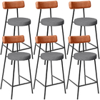 Kit 06 Banquetas Baixa Cozinha Jantar Milão L02 Couríssimo Ca