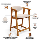 Kit 06 Banquetas Baixa Cozinha Sala De Jantar Bancada Cecília