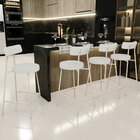 Kit 06 Banquetas Baixa Cozinha Sala Jantar Bancada Milão Aren