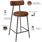 Kit 06 Banquetas Baixa Para Cozinha Sala De Jantar Bancada Mi