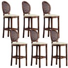 Kit 06 Banquetas Bistrô Gourmet Estofada Para Cozinha Isla Ca