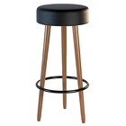 Kit 06 Banquetas Cozinha Londres Estofada D-33 Com Pés De Mad