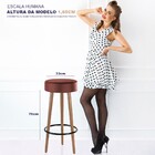 Kit 06 Banquetas Cozinha Londres Estofada D-33 Com Pés De Mad