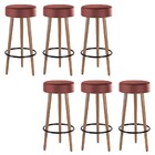 Kit 06 Banquetas Cozinha Londres Estofada D-33 Com Pés De Mad