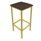 Kit 06 Banquetas Industrial Donna Suede Base Dourado D'rossi