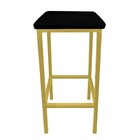 Kit 06 Banquetas Industrial Donna Suede Base Dourado D'rossi