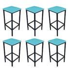 Kit 06 Banquetas Industrial Donna Suede Base Preto D'rossi -