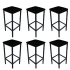 Kit 06 Banquetas Industrial Donna Suede Base Preto D'rossi -