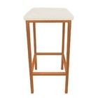 Kit 06 Banquetas Industrial Donna Suede Bege Base Cobre D'ros