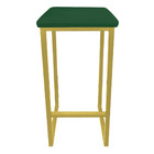 Kit 06 Banquetas Industrial Donna Suede Verde Base Dourado D'