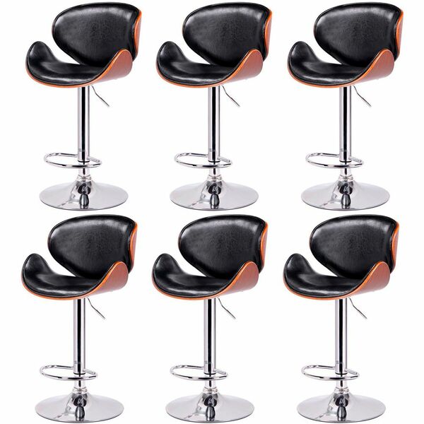 Kit 06 Banquetas Kobe Giratória Com Regulagem De Altura E Bas