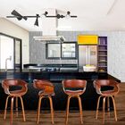 Kit 06 Banquetas Para Cozinha Giratória Brenna Base Madeira P