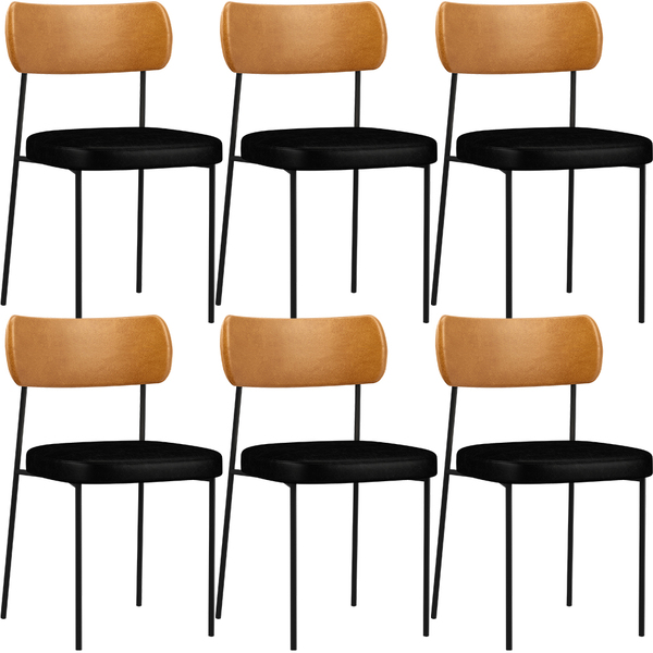 Kit 06 Cadeira Para Sala De Jantar Melina L02 Couríssimo Whis