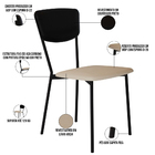 Kit 06 Cadeira Para Sala De Jantar Village Preto C01 Linho Ar