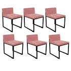 Kit 06 Cadeiraa De Jantar Escritório Recepção Lee Office Indu