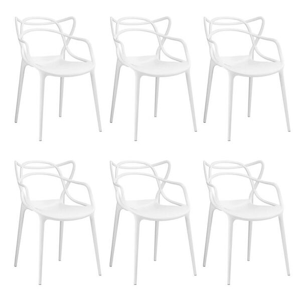 Kit 06 Cadeiras Allegra Sala De Jantar Branco - D'rossi
