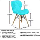Kit 06 Cadeiras Charles Eames Eiffel Slim Wood Estofada - Tif
