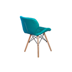 Kit 06 Cadeiras Charles Eames Eiffel Slim Wood Estofada - Tur