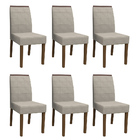 Kit 06 Cadeiras De Jantar Aline Animalle Marfim Wd25 Pés Amên