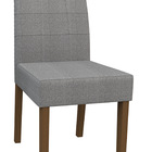 Kit 06 Cadeiras De Jantar Aline Linho Cinza Ln02 Pés Amêndoa