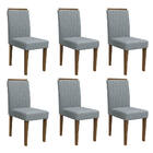 Kit 06 Cadeiras De Jantar Analu Animalle Azul Wd26 Pés Imbuia