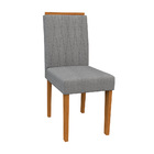 Kit 06 Cadeiras De Jantar Analu Linho Cinza Ln02 Pés Ypê - D'