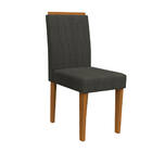 Kit 06 Cadeiras De Jantar Analu Linho Cinza Ln03 Pés Ypê - D'