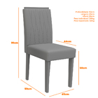 Kit 06 Cadeiras De Jantar Analu Linho Cinza Ln03 Pés Ypê - D'