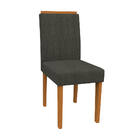 Kit 06 Cadeiras De Jantar Analu Linho Cinza Ln03 Pés Ypê - D'