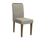 Kit 06 Cadeiras De Jantar Analu Veludo Linho Tl13 Pés Imbuia