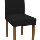 Kit 06 Cadeiras De Jantar Analu Veludo Preto Vl07 Pés Imbuia