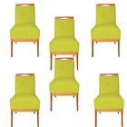 Kit 06 Cadeiras De Jantar Antonela Base De Madeira Suede Amar