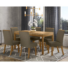 Kit 06 Cadeiras De Jantar Asha Veludo Bege Base Nature - D'ro