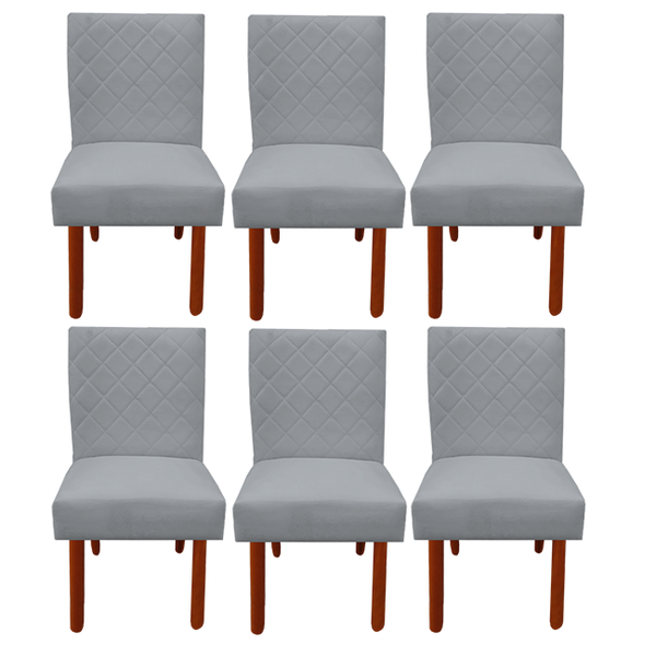 Kit 06 Cadeiras De Jantar Barcelona Pés Palito Sued Bege D'cl