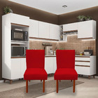 Kit 06 Cadeiras De Jantar Barcelona Pés Palito Sued Vermelho