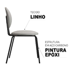 Kit 06 Cadeiras De Jantar Belle Linho Cinza Base De Ferro Pre
