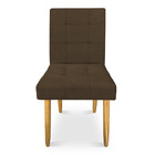 Kit 06 Cadeiras De Jantar Bia Suede Marrom Pés Palito Castanh