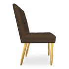 Kit 06 Cadeiras De Jantar Bia Suede Marrom Pés Palito Castanh