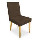 Kit 06 Cadeiras De Jantar Bia Suede Pés Palito Castanho - Pal